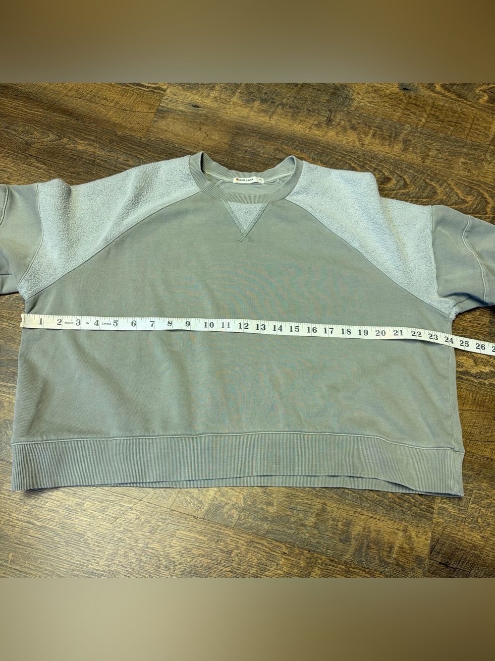 Marine Layer Cloud 9 Cropped Pullover Sweatshirt Women's Medium Shadow Green - Picture 5 of 11